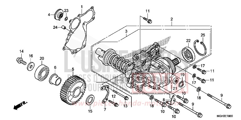 SIDE GEAR CASE for VFR1200X Dual Clutch PEARL SUNBEAM WHITE (NHA66) from 2012